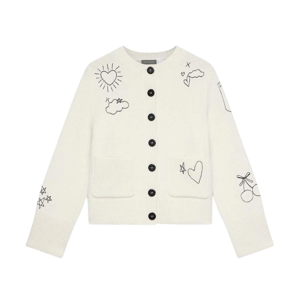Mint Velvet White Embroidered Knit Cardigan